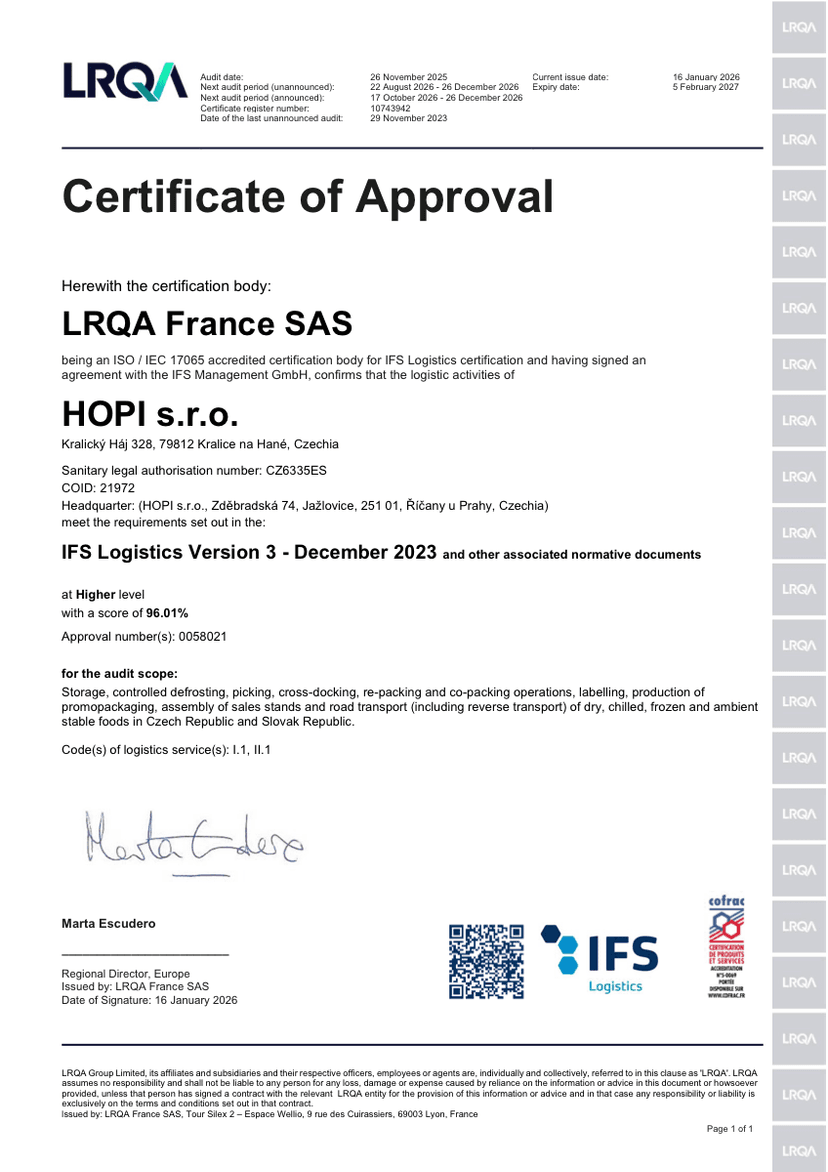 IFS Logistics — Prostějov