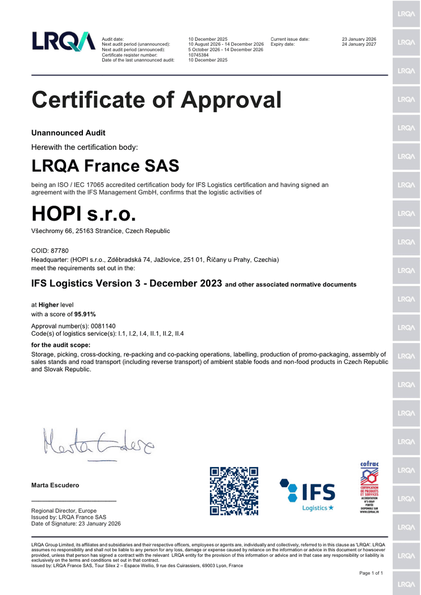 IFS Logistics — Strančice