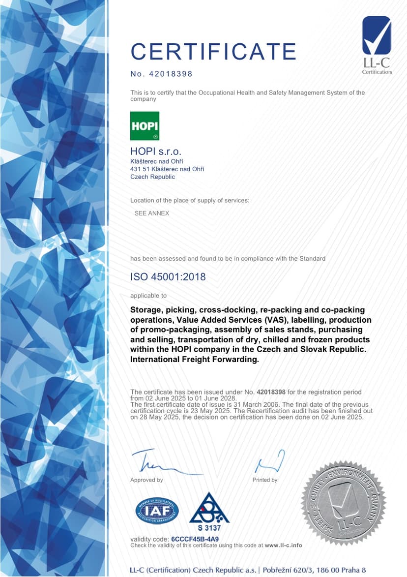 ISO 45001 — Occupational health & safety